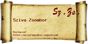 Sziva Zsombor névjegykártya